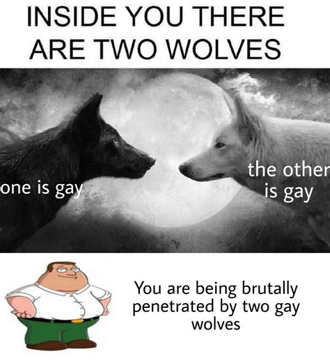 gay wolf furries|There Are Two Wolves Inside Of You; Both Of Them Are Gay.